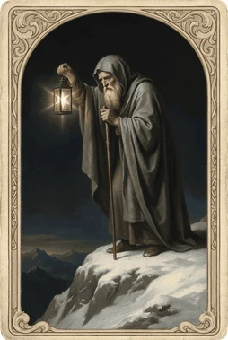 韋特塔羅隱者 The Hermit 牌面